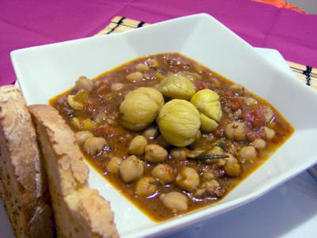 Zuppa di ceci e castagne